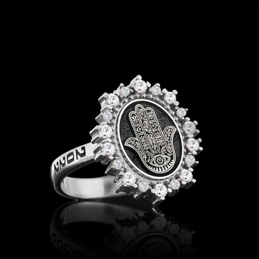 Handmade Special 925 Sterling Silver Hamsa Women Ring by SWISS PLUS - 925 Sterling Silver Rings for Men & Women - view 2