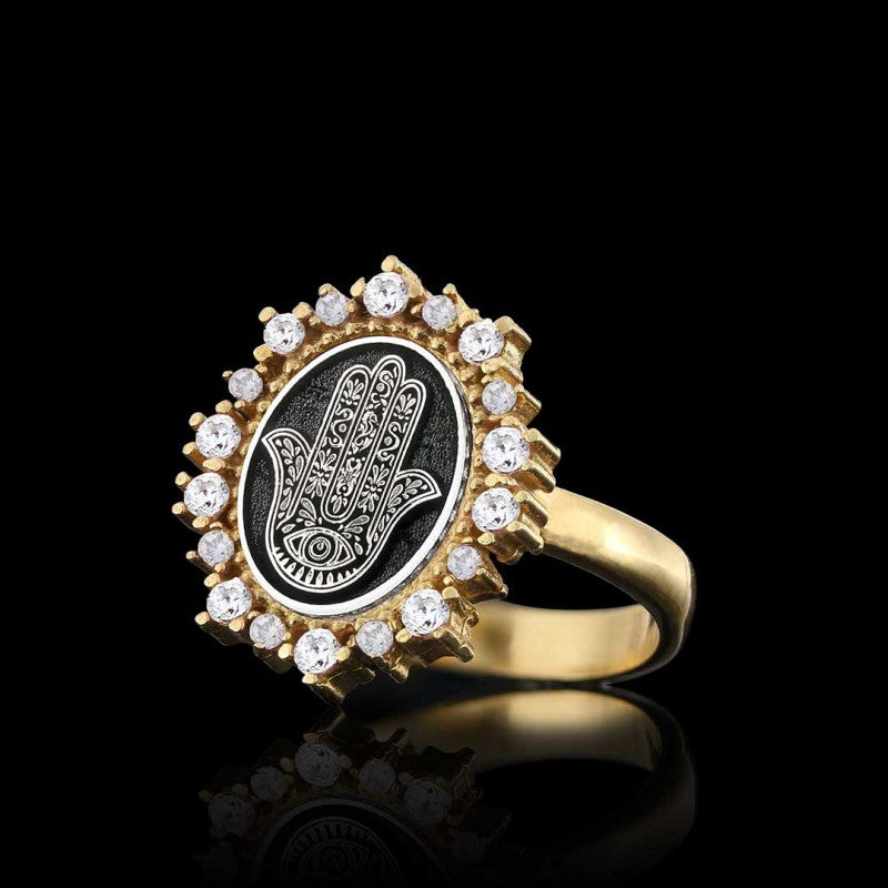Handmade Special 925 Sterling Silver Hamsa Women Ring
