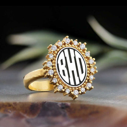 Handmade Special 925 Sterling Silver Monogram Letter Women Ring by SWISS PLUS - Letter Collection