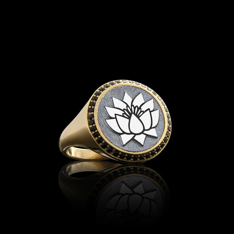 Handmade Special 925 Sterling Silver Round Women Lotus Ring - view 3