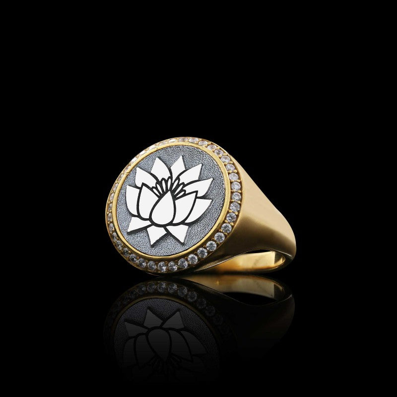 Handmade Special 925 Sterling Silver Round Women Lotus Ring - view 4