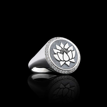 Handmade Special 925 Sterling Silver Round Women Lotus Ring by SWISS PLUS - 925 Sterling Silver Rings for Men & Women - view 