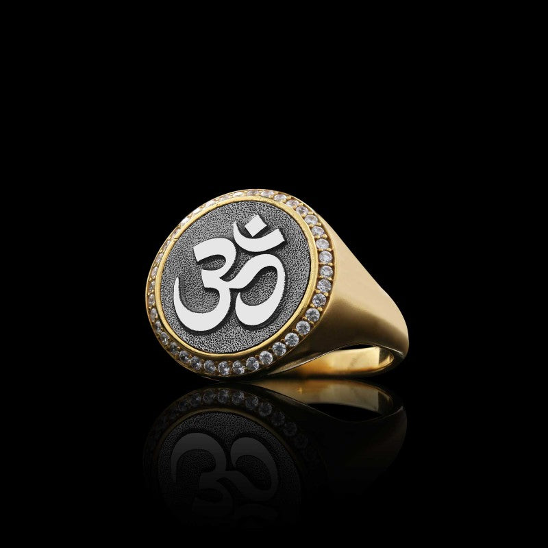 Handmade Special 925 Sterling Silver Round Women Om Buddha Ring
