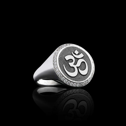 Handmade Special 925 Sterling Silver Round Women Om Buddha Ring by SWISS PLUS - Buddhist Jewelry Collection - view 5