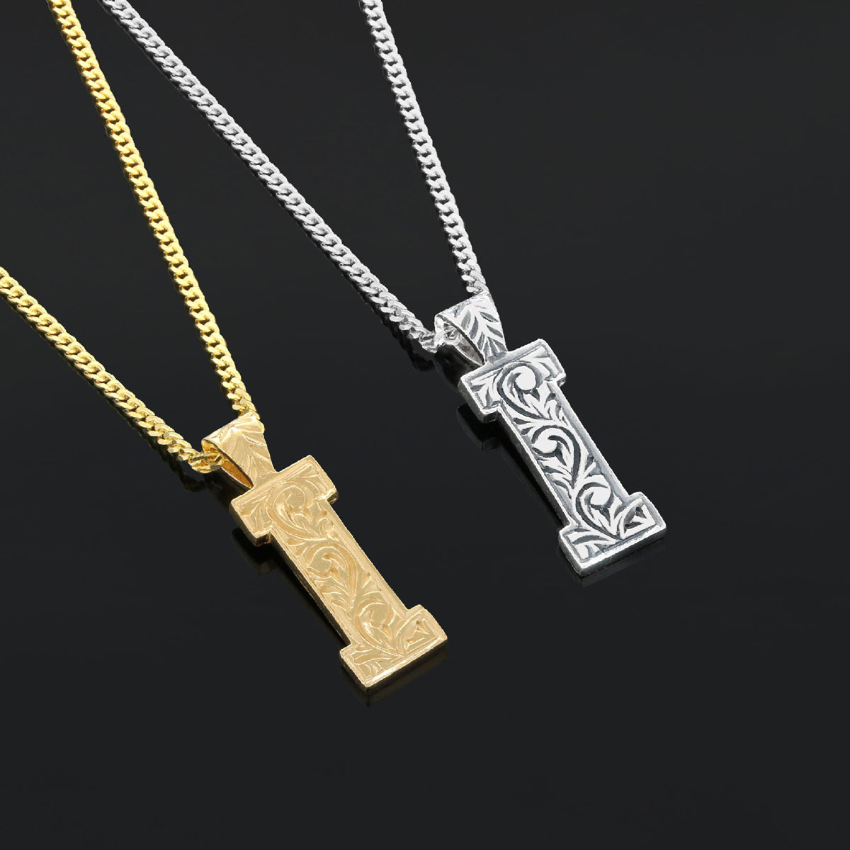 Handmade Special Design 925 Sterling Silver Letter Monogram I Necklace - view 6