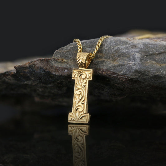 Handmade Special Design 925 Sterling Silver Letter Monogram I Necklace