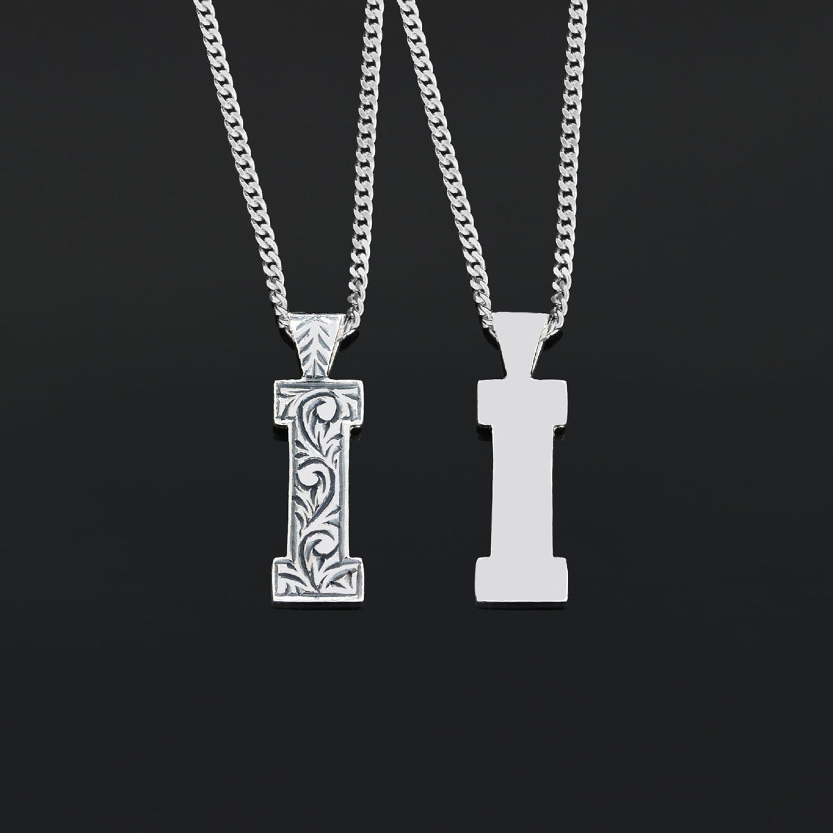 Handmade Special Design 925 Sterling Silver Letter Monogram I Necklace - view 3