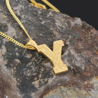 Handmade Special Design Sterling Silver Monogram Y Letter Necklace by SWISS PLUS - Letter Collection