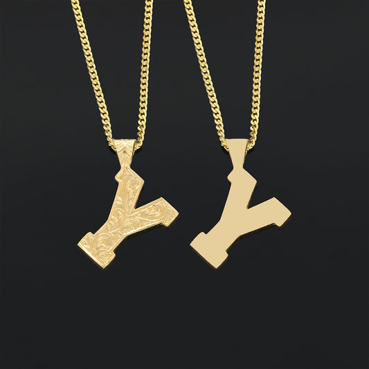 Handmade Special Design Sterling Silver Monogram Y Letter Necklace by SWISS PLUS - Letter Collection - view 2