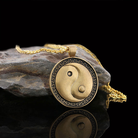 Handmade Sterling Silver Round Yin Yang Pendant