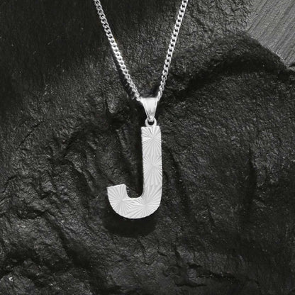 Handmade Unisex Special Design 925 Sterling Silver Monogram J Letter Necklace by SWISS PLUS - Letter Collection - view 3