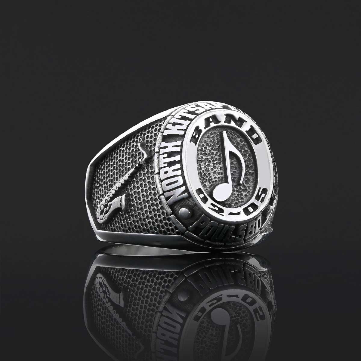 Handmade University Ring, Custom High School Graduation Ring, Class Ring, College Class Ring - view 4