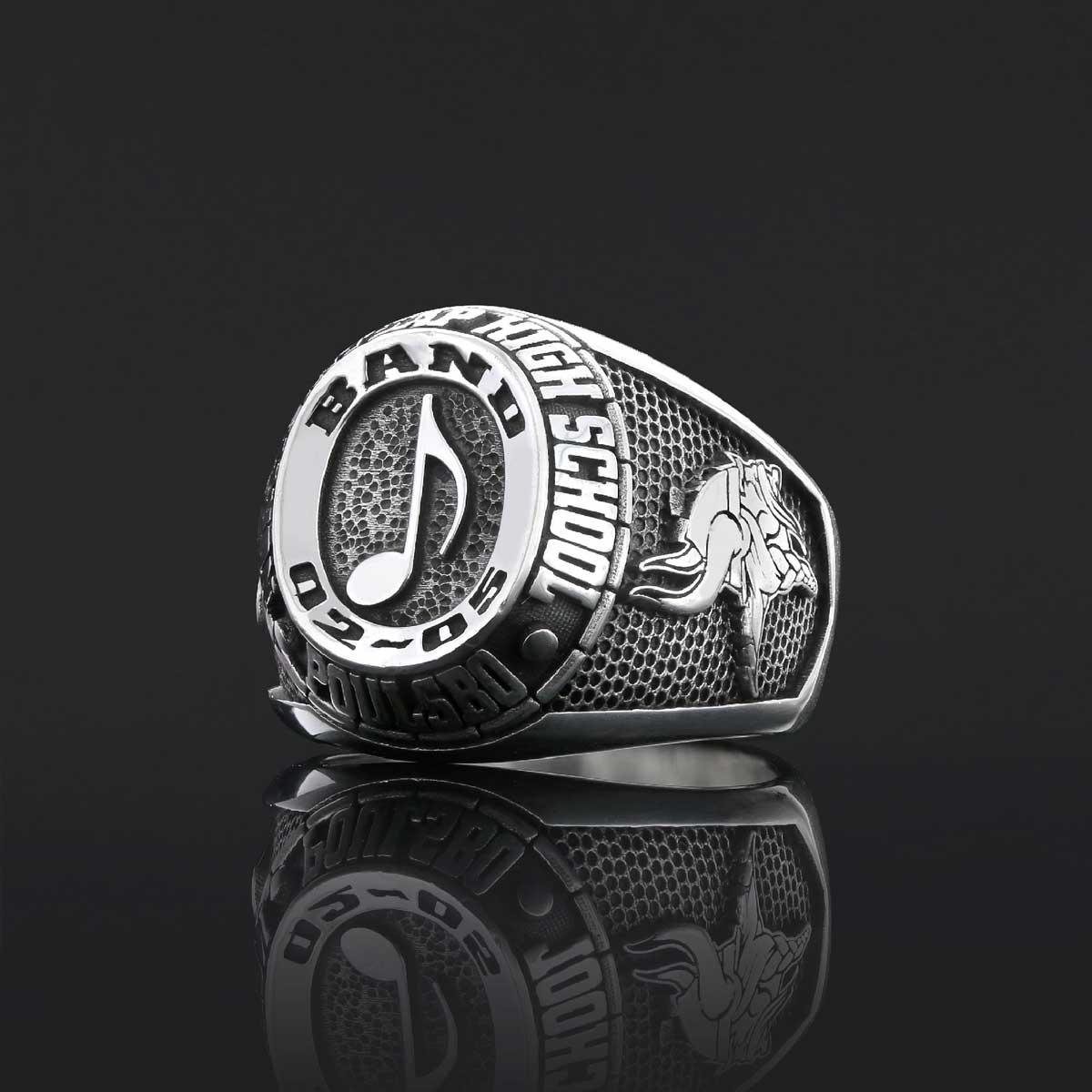 Handmade University Ring, Custom High School Graduation Ring, Class Ring, College Class Ring - view 5