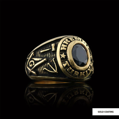 Hkembl Turkiye Masonic Ring, Free Mason Ring, Mens Masonic Rings, Masonic Jewelry by SWISS PLUS - Mason Collection - view 3