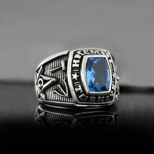 Hkembl Turkiye Masonic Ring, Freemasonic Ring, Master Mason Ring, Elegant Masonic Ring