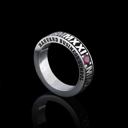 Handmade Harvard Business School Class Band Ring by SWISS PLUS - Custom College Class Rings - view 3