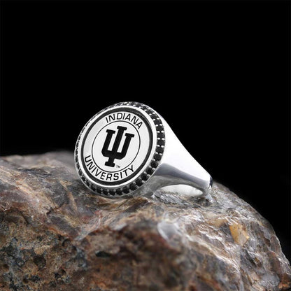 Indiana University 925 Sterling Ring by SWISS PLUS - 925 Sterling Silver Rings for Men & Women