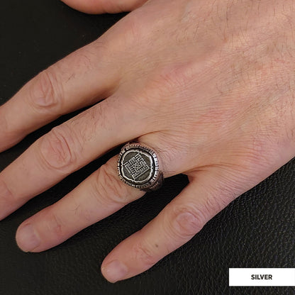 Islamic Ring, Bismillahirrahmanirrahim Ring, Calligraphy Islamic Ring, Religious Gift, Religious Accessory by SWISS PLUS - Is
