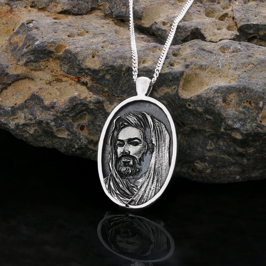 Islamic Zulfiqar Stone With Ring, Zulfiqar Sword Ring, Muslim Ring, Dhulfiqar Sword Jewelry, Hazrat Ali Lion Ring, Hz Ali Face Ring Gift Medium-Silver