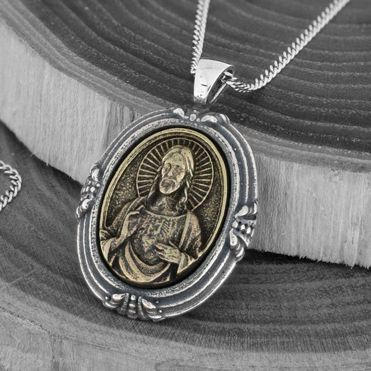 Oval Custom Design Jesus Christian Pendant
