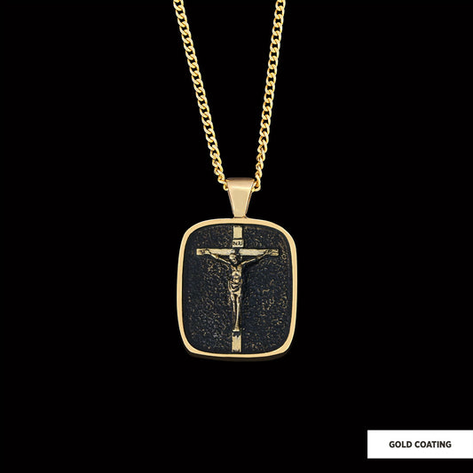 Jesus Cross Necklace, Silver Cross, Jesus Christ Cross Necklace, Catholic Cross, Jesus cross necklace, Religious Jewelry Gold Coating