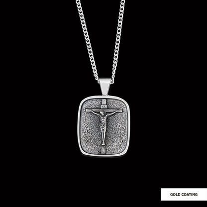 Jesus Cross Necklace, Silver Cross, Jesus Christ Cross Necklace, Catholic Cross, Jesus cross necklace, Religious Jewelry Silv