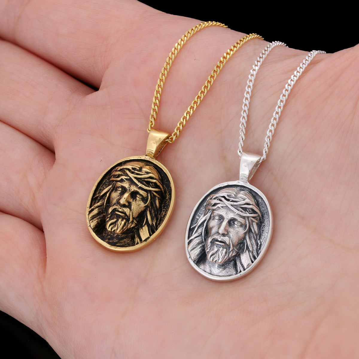Jesus Necklace, Faith Jewelry, 3D Jesus Necklace, Christian Jewelry, Jesus Christian Pendant, Religious Accessory Gift Gold C