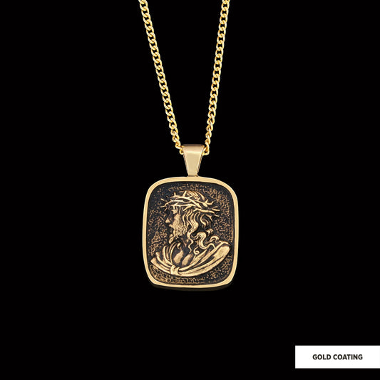 Jesus Necklace, Christ Pendant, Silver Religious Accessory, Gold Plated Jesus Jewelry, Handmade Christian Necklace, Religious