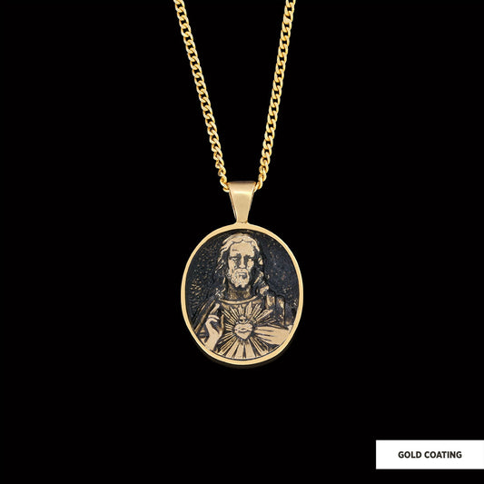 Jesus Necklace, Jesus Religious Necklace, Christ Gold Plated Necklace, Christian Necklace, Religious Jewelry, Christ Accessory Gold Coating