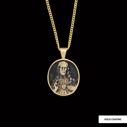 Jesus Necklace, Jesus Religious Necklace, Christ Gold Plated Necklace, Christian Necklace, Religious Jewelry, Christ Accessor