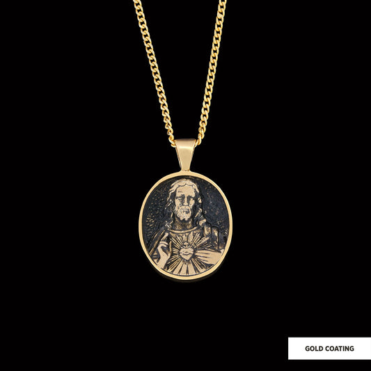 Jesus Necklace, Jesus Religious Necklace, Christ Gold Plated Necklace, Christian Necklace, Religious Jewelry, Christ Accessor