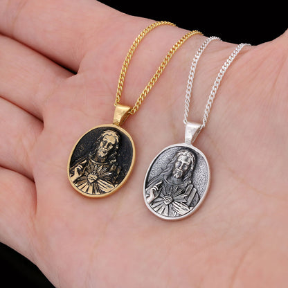Jesus Necklace, Jesus Religious Necklace, Christ Gold Plated Necklace, Christian Necklace, Religious Jewelry, Christ Accessor