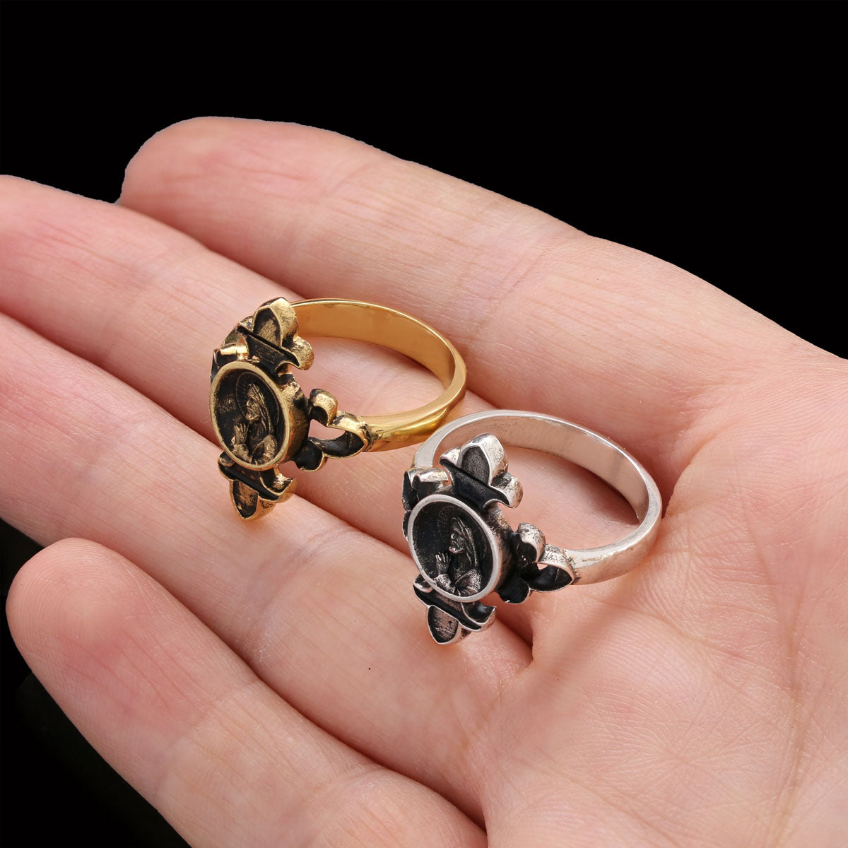 Jesus Ring, Gold Plated Jesus Jewelry, Silver Religious Ring, Christian Women Ring, Religious Gift - view 4