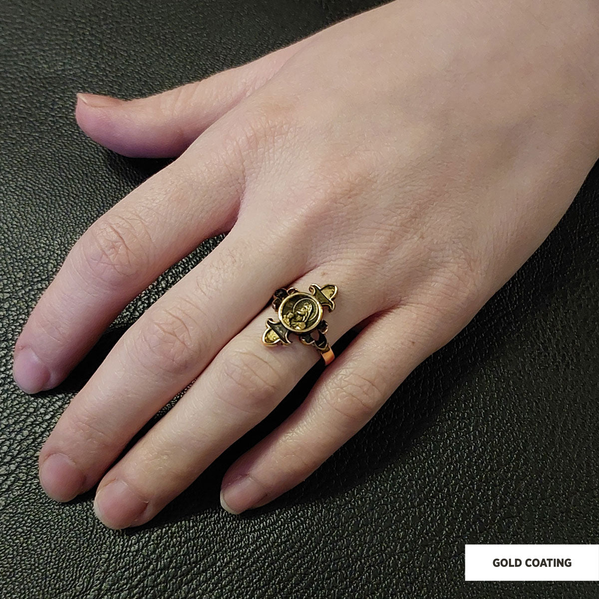 Jesus Ring, Gold Plated Jesus Jewelry, Silver Religious Ring, Christian Women Ring, Religious Gift - view 5