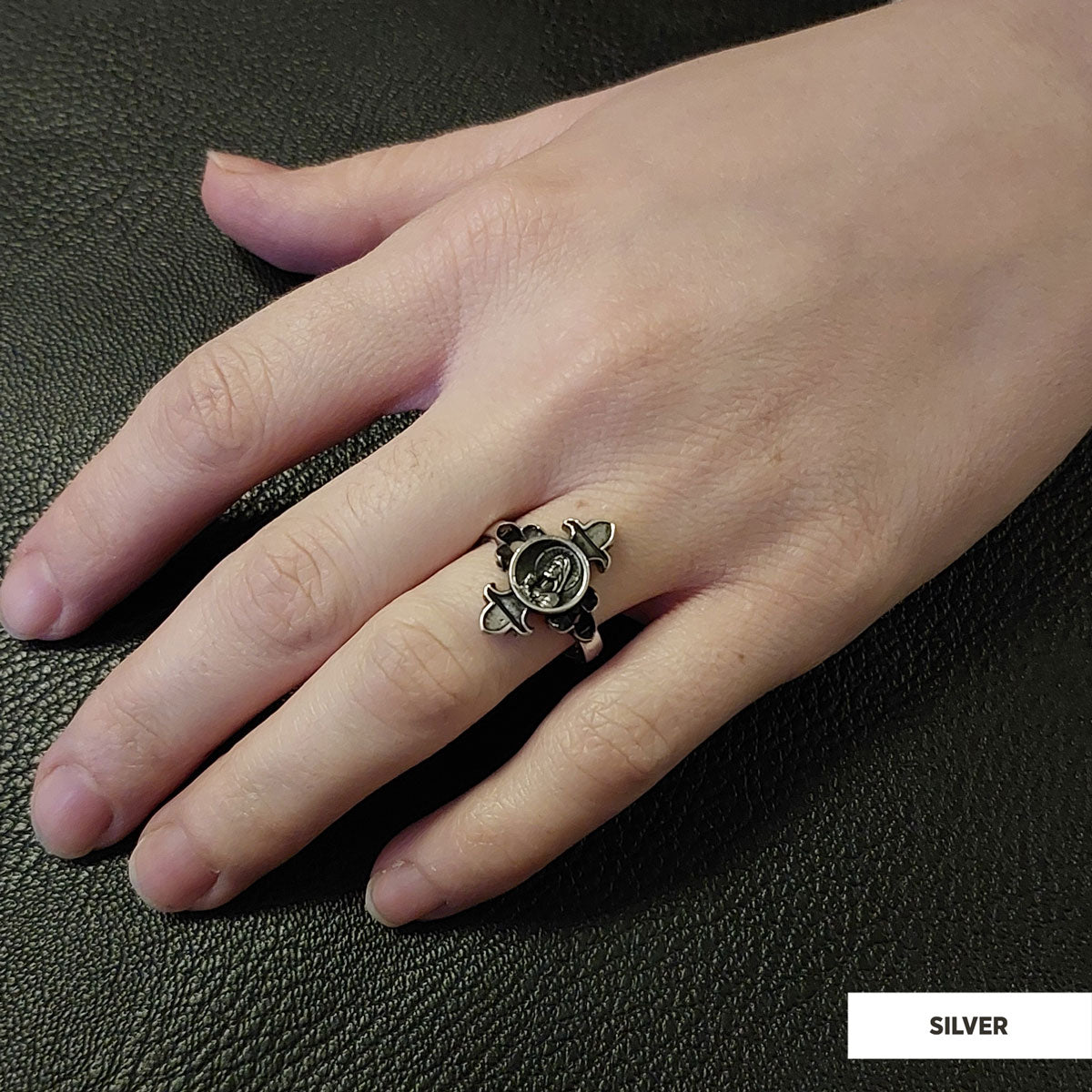 Jesus Ring, Gold Plated Jesus Jewelry, Silver Religious Ring, Christian Women Ring, Religious Gift - view 6