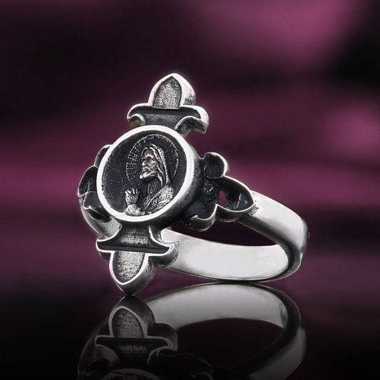 Jesus Ring, Gold Plated Jesus Jewelry, Silver Religious Ring, Christian Women Ring, Religious Gift
