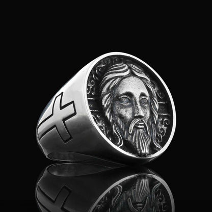 Jesus Silver Ring by SWISS PLUS - Christian Collection - view 3