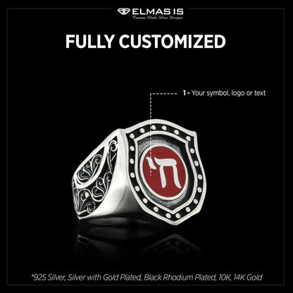 Jewish Chai Symbol Ring by SWISS PLUS - Jewish Collection - view 5