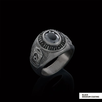 Jewish Masonic Round Ring, Custom Stone Mason Ring, Freemasonic Ring, Master Mason Ring by SWISS PLUS - Jewish Collection - v