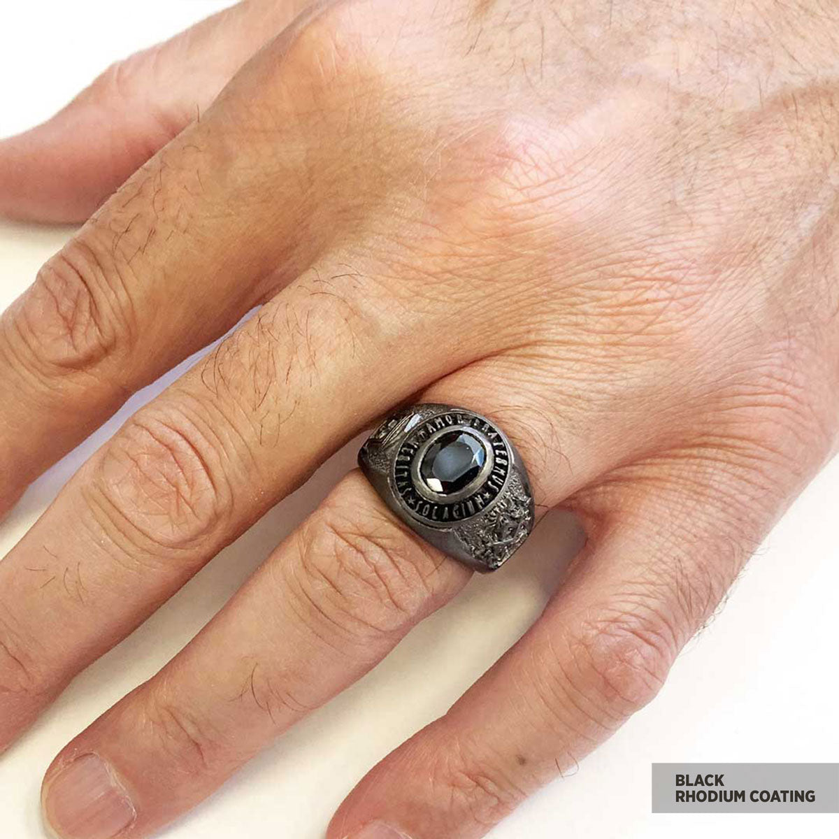 Jewish Masonic Round Ring, Custom Stone Mason Ring, Freemasonic Ring, Master Mason Ring - view 5