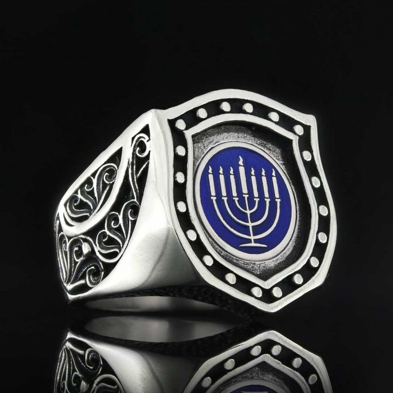 Menorah Embroidered Ring