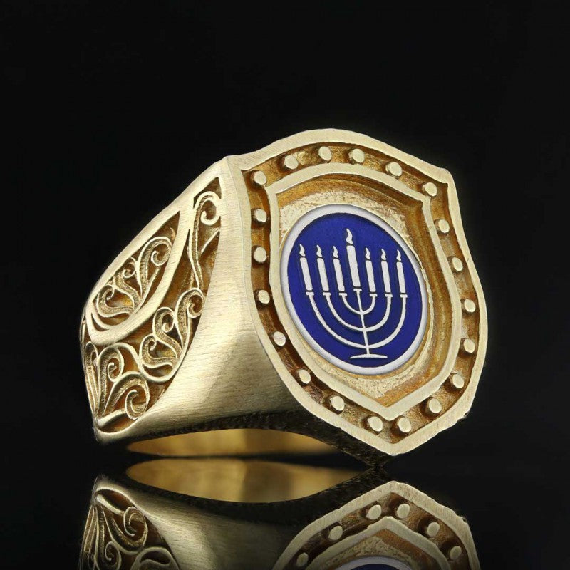 Menorah Embroidered Ring - view 4