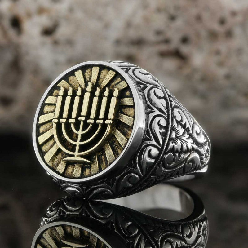 Hanukkah Menorah Ring - view 1