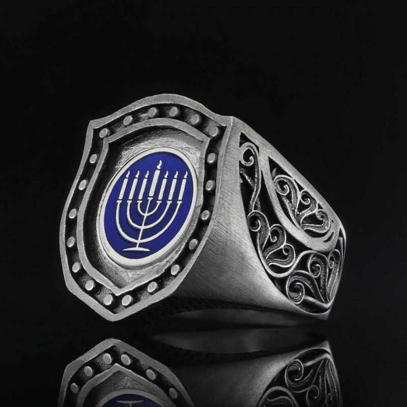 Menorah Embroidered Ring by SWISS PLUS - Jewish Collection - view 2