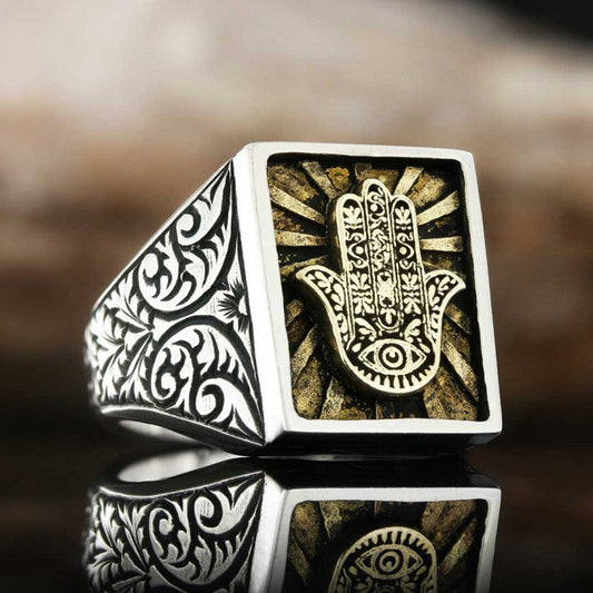 Hamsa Silver Jewish Ring
