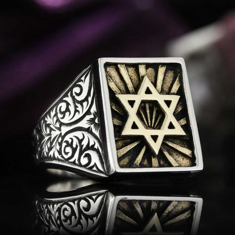 Sterling Silver Magen David Jewish Ring