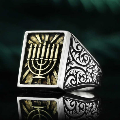 Menorah Isolated Ring by SWISS PLUS - Jewish Collection
