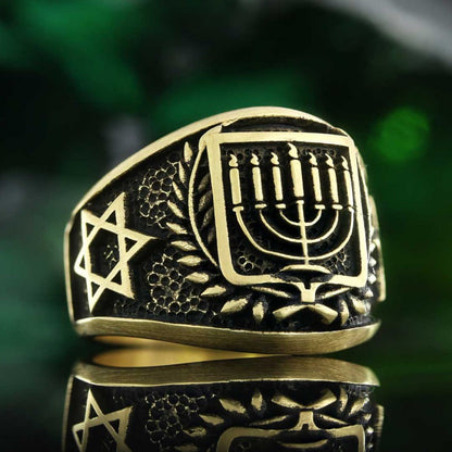 Menograh Isolated Silver Ring by SWISS PLUS - Jewish Collection