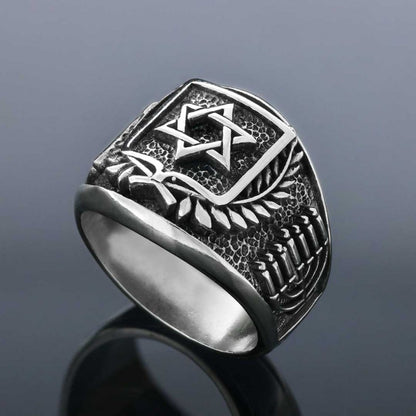 Star of David with Chai Ring by SWISS PLUS - Jewish Collection - view 3