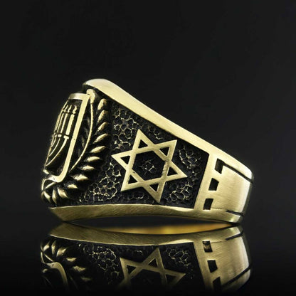 Menograh Isolated Silver Ring by SWISS PLUS - Jewish Collection - view 4